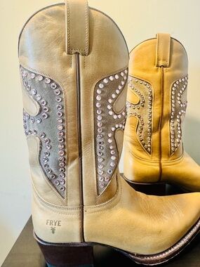 Frye Daisy Duke Boots with Pink Swarovski Crystals